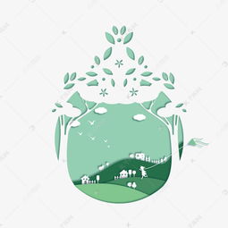 剪紙風(fēng)綠色環(huán)保素材圖片免費(fèi)下載 千庫網(wǎng)